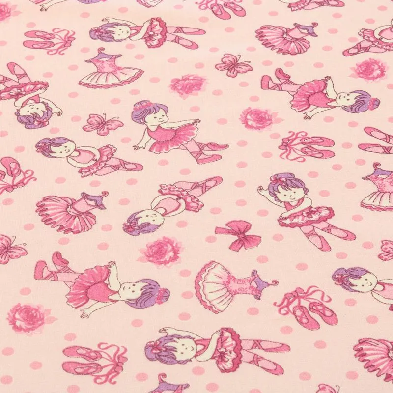 Tricoline Patchwork 100% Algodão - 1m - Bailarina Rosa