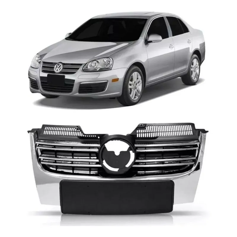 Grade Radiador Frontal Volkswagen Jetta 2007 A 2010 Cromado