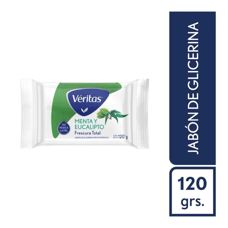 Jabón de glicerina Veritas menta y eucalipto 120 g.