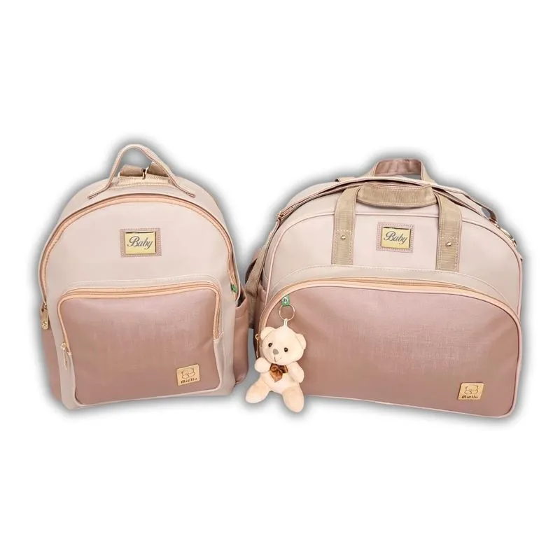 Kit Bolsa Grande Maternidade Bebe + Mochila + Trocador