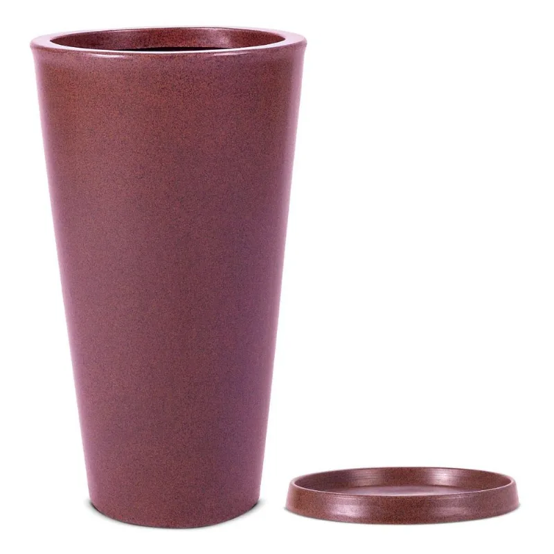 Kit Vaso e Prato Cônico Aldora Café 56cm Terrano
