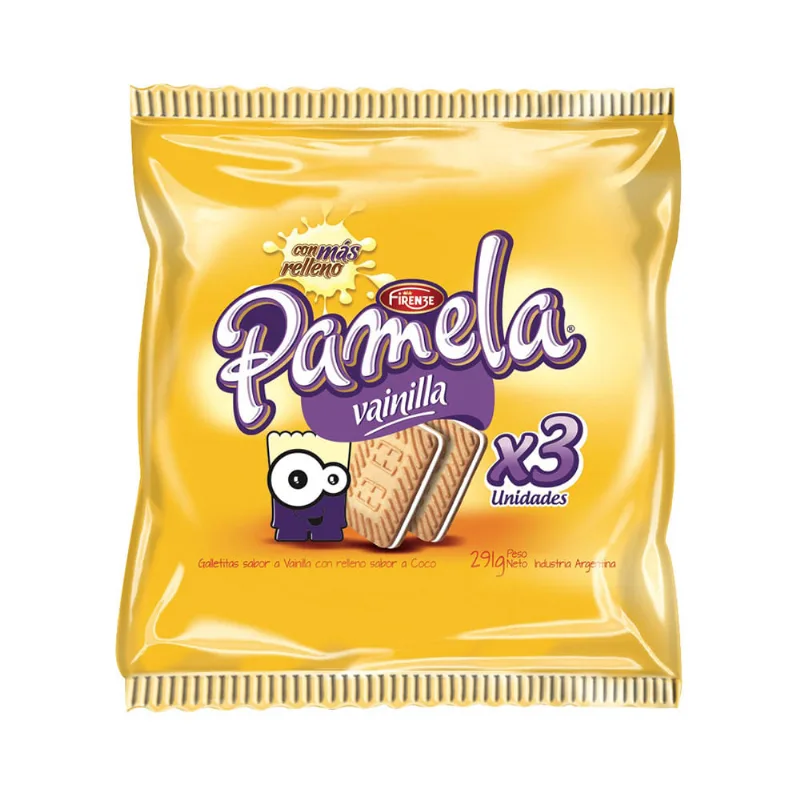 Galletitas Rellenas Pamela Sabor Vainilal Por 290 Gr
