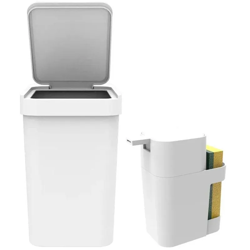 Conjunto De Pia Soprano Dispenser De Detergente E Lixeira 5l