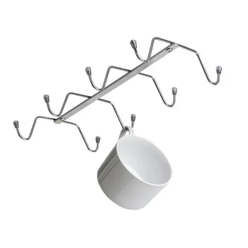 Suporte 8 Ganchos De Xícaras Aéreo Caneca Pendurar + Fixação