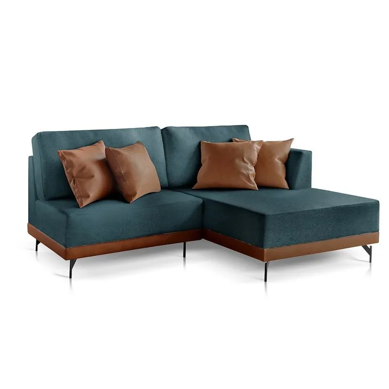 Sofá 2 e 3 Lugares Luxo Modulado Linho Azul 1,80m