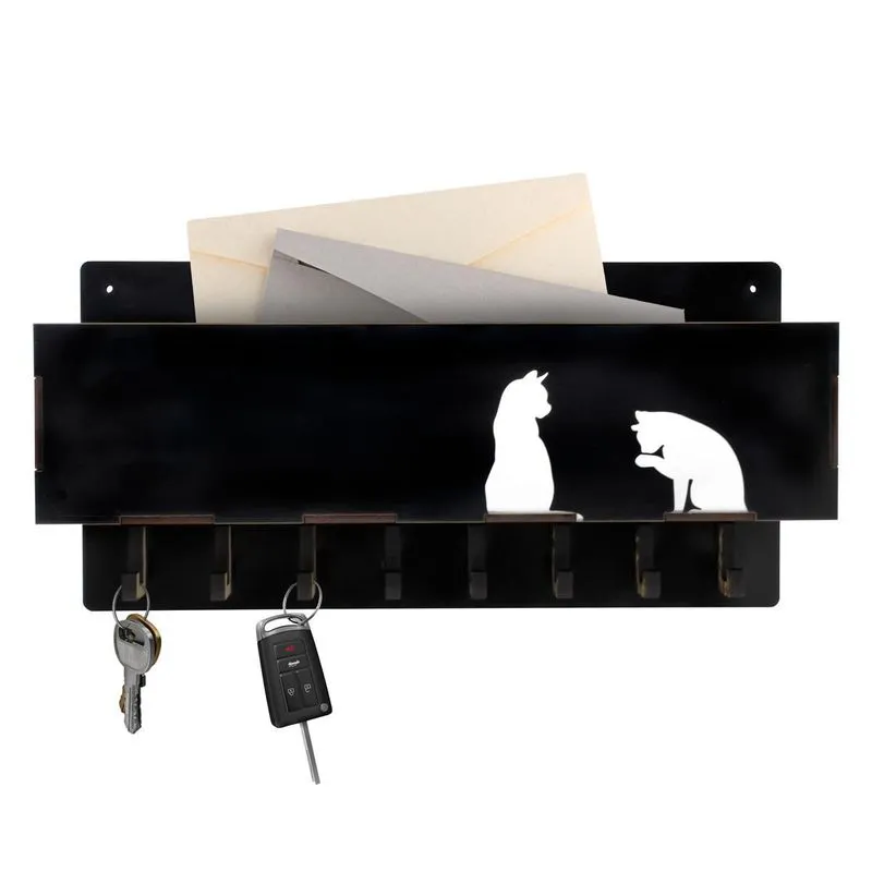Porta Chaves Suporte Organizador E Porta Lápis Gato 15x30