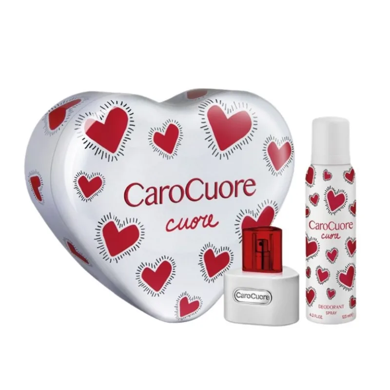 Set Cuore EDT 60 ml + Desodorante 123 ml en Lata Corazón Edición Especial 3 Unid