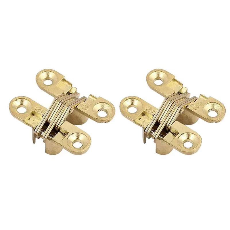 Kit 2 Dobradiça Invisível 45Mm Cruz Para Portas Interna
