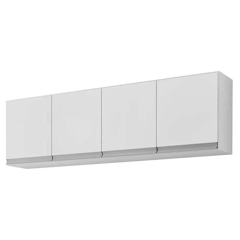 Armário Aereo De Cozinha 150cm Andréia 4 Portas Cor Branco - Ajl