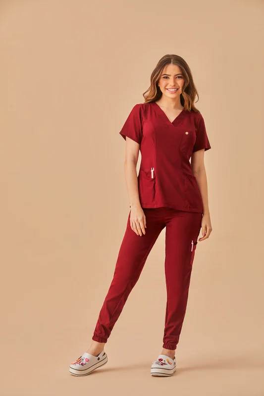 Scrub Feminino Clara VINHO / 50/5G