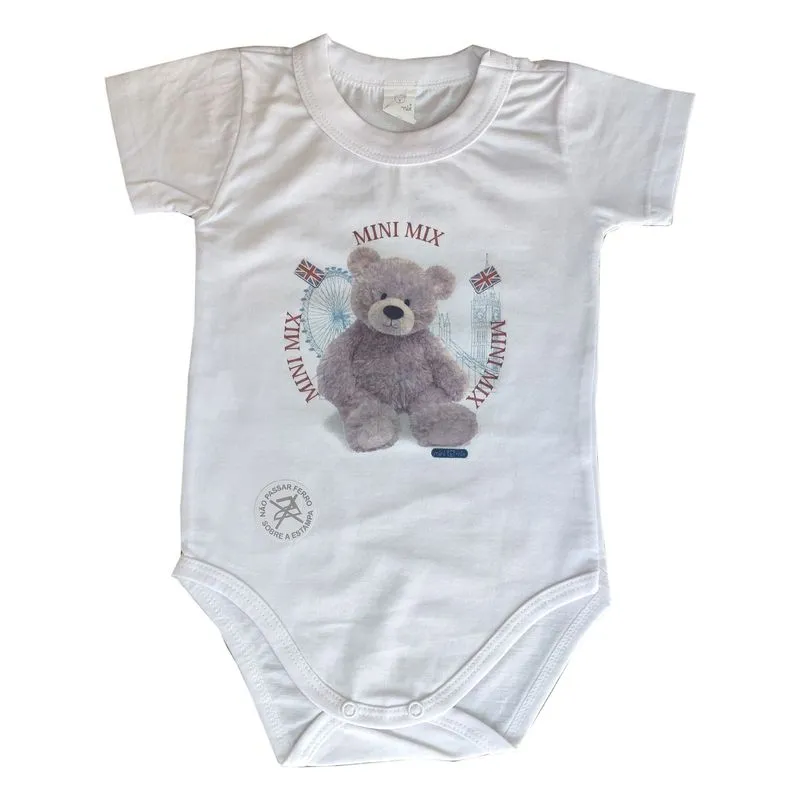 Body Manga Curta Mini Mix Urso Gbaby - G