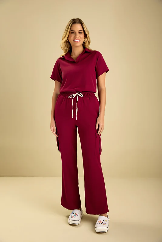 Scrub Feminino Viviane VINHO / 44/GG