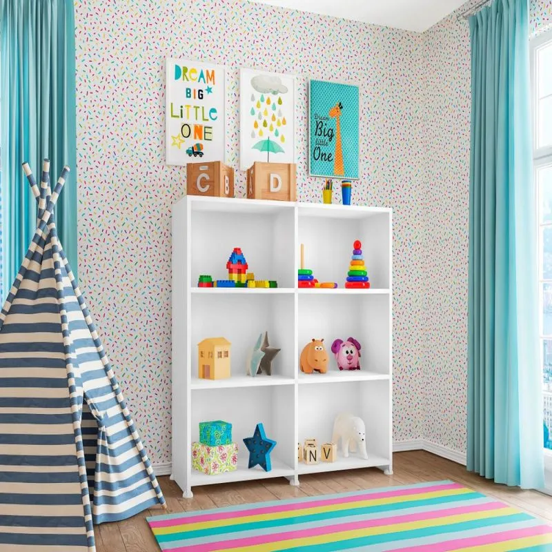 Estante Marrocos Infantil Para Quarto Bebê Marrocos 06 Nichos Casa Moderna Movelaria