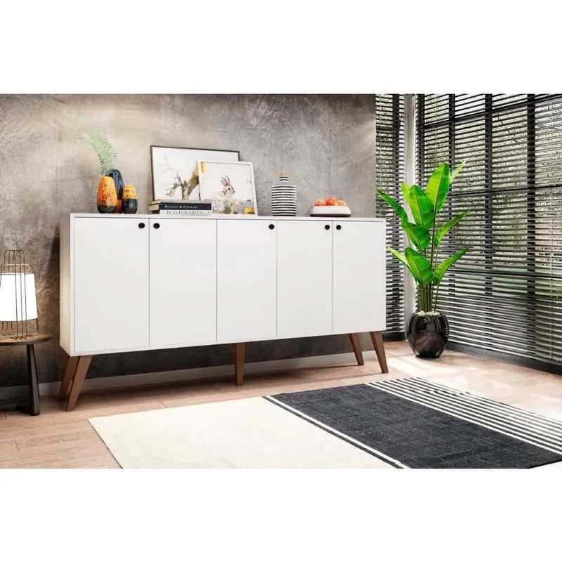 Aparador Retro 5 Portas San Marino Branco Casa Moderna