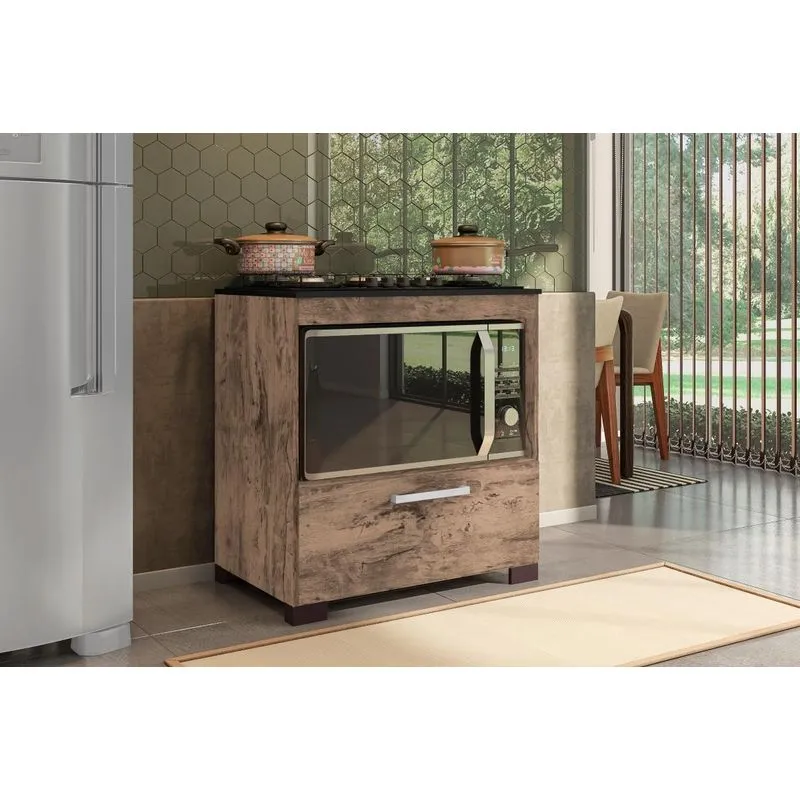 Balcão Para Cooktop E Forno 4 Bocas 1 Porta Albânia Castani Bela Casa