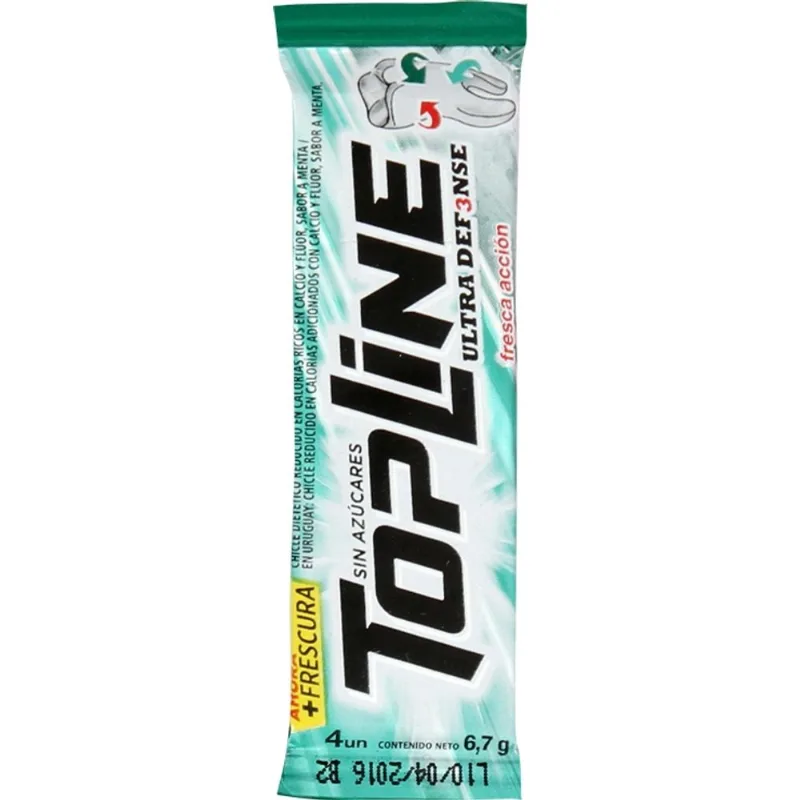Chicles Topline Ultra Defense sin Azúcar x 4 un
