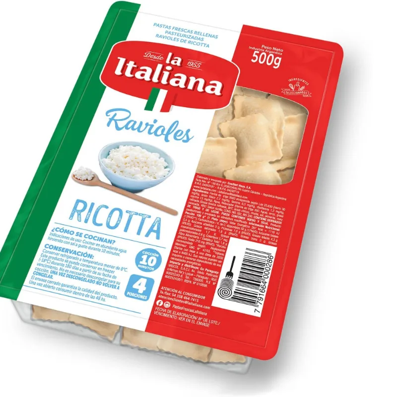Ravioles ricota La Italiana 500 g.