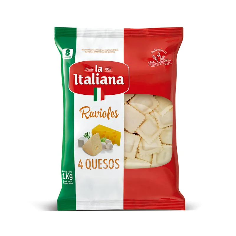 Ravioles de Sabor 4 Quesos 1 Kg La Italiana Ravioles 4 Quesos X 1 Kg La Italiana