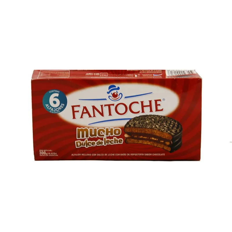 Alfajor Negro Con Dulce De Leche Fantoche 6 U