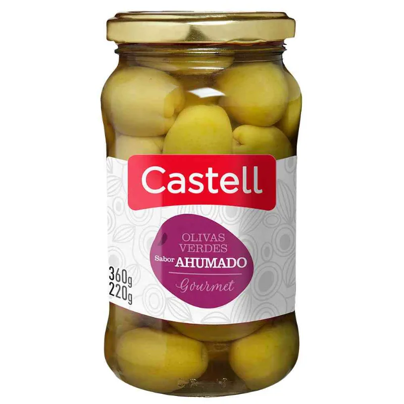 Aceitunas Castell Verdes Sabor Ahumado 220 Gr