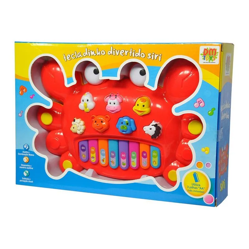 Teclado Infantil Divertido Siri Com Sons E Luz Dmtoys