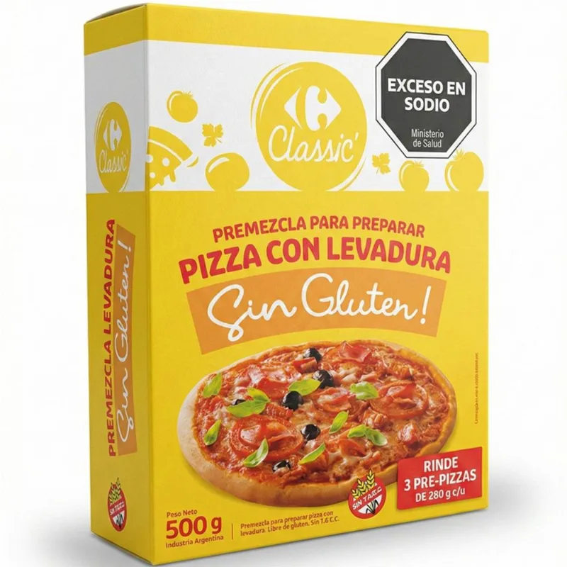 Premezcla para pizza Carrefour Classic 500 g. sin TACC