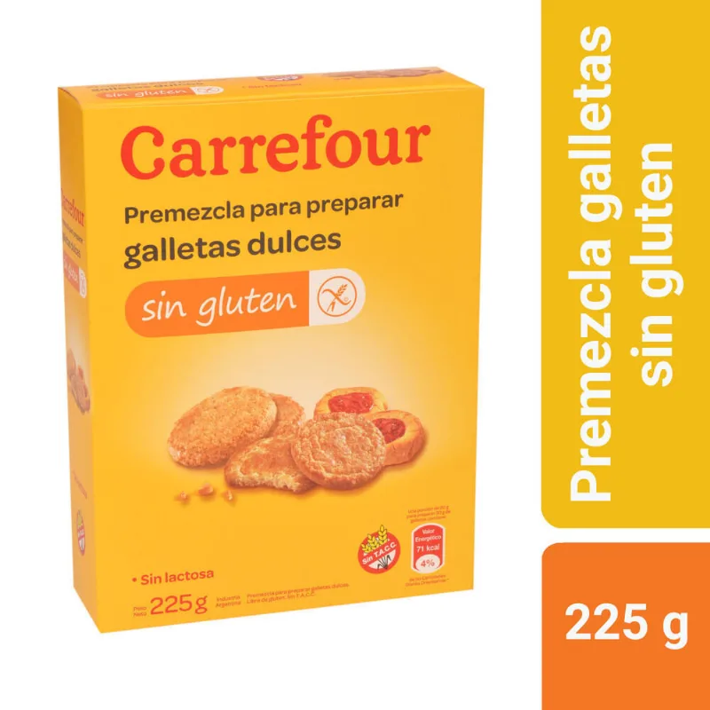 Premezcla para galletas dulces Carrefour 225 g. sin TACC