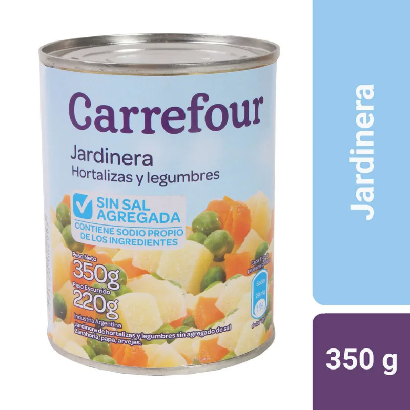 Jardinera Carrefour sin sal agregada 350 g.