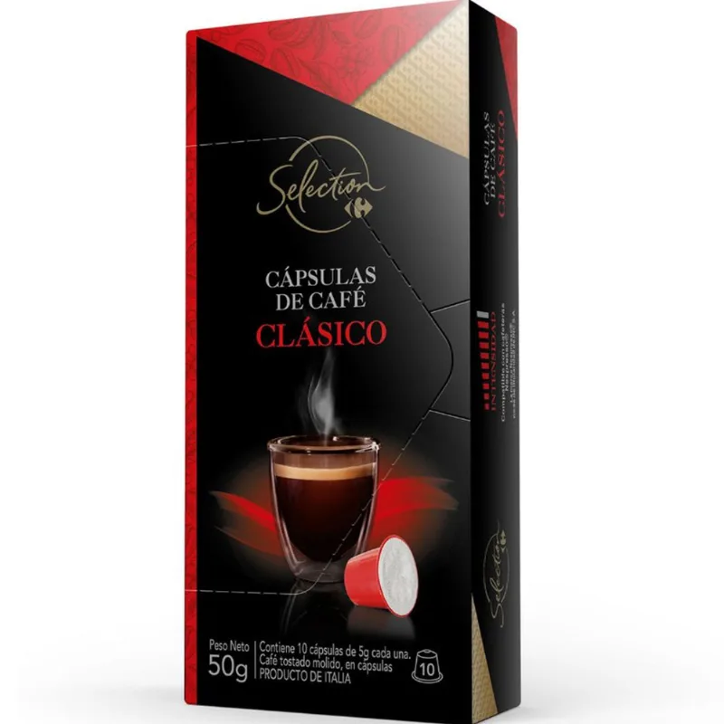 Cápsulas de café clásico Carrefour Selection x 10 uni Capsulas de café clásico Carrefour Selection x 10 uni