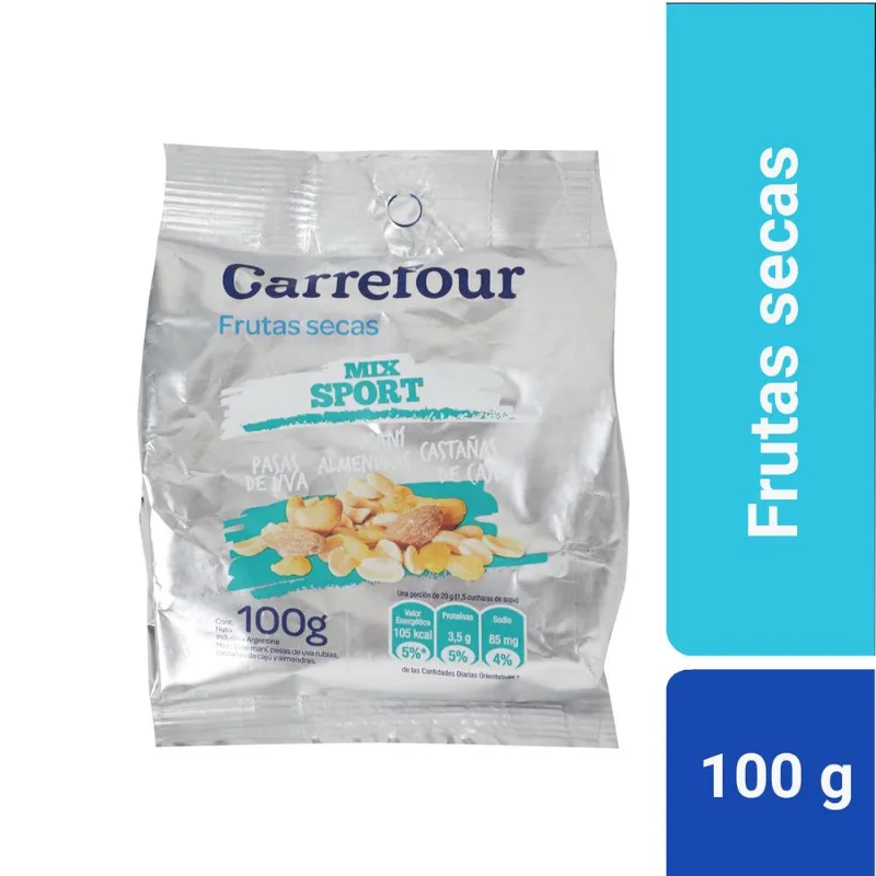 Mix de frutas secas Carrefour mix sport 100 g.