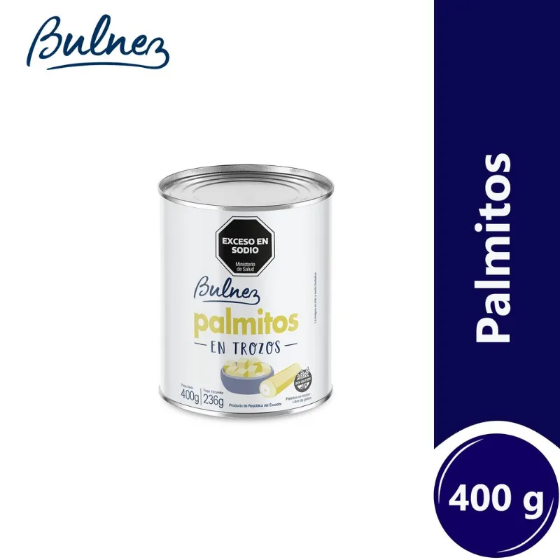 Palmitos trozados Bulnez en lata 400 grs