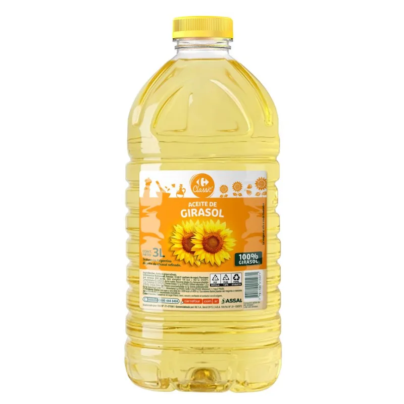 Aceite de girasol Carrefour Classic 3 lts