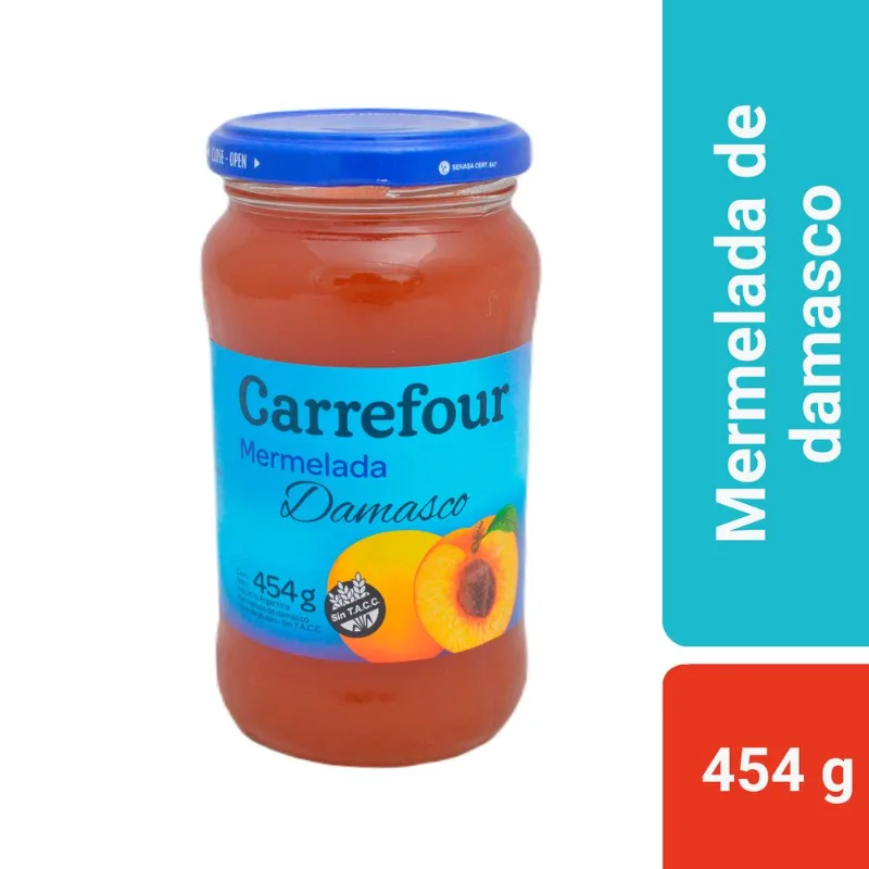 Mermelada Carrefour de damasco 454 g.