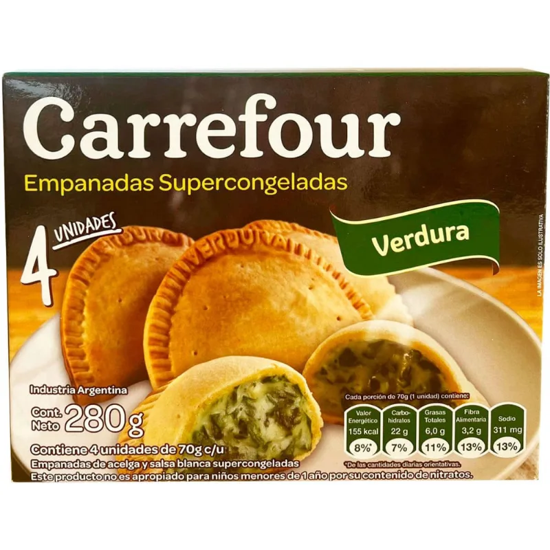 Empanadas Carrefour de verdura caja x 4 uni