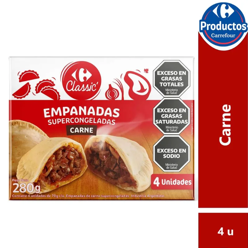 Empanadas Carrefour Classic de carne caja 4 uni