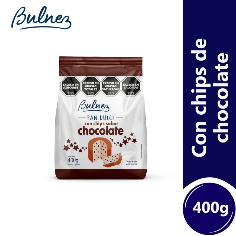 Pan dulce Bulnez con chips de chocolates 400 g.