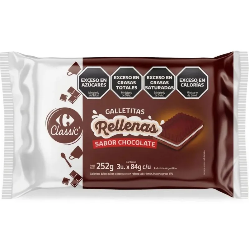 Galletitas de chocolate Carrefour Classic Tripack 252 grs