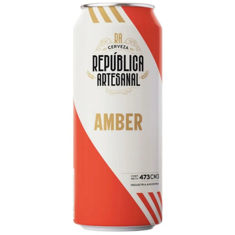 Cerveza Amber República Artesanal en lata 473 ml