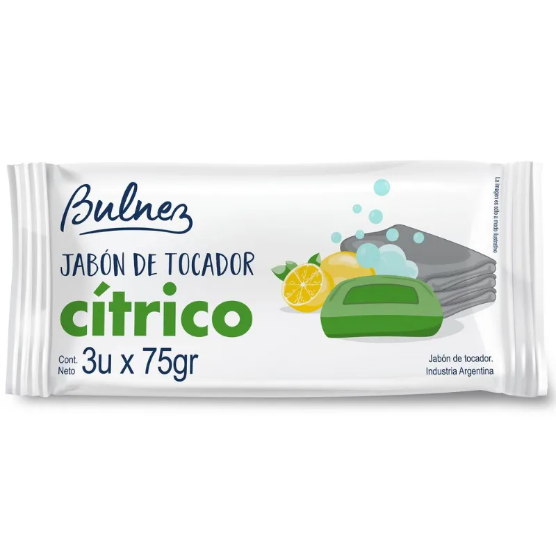Jabón de tocador Bulnez citrico x3 75 grs
