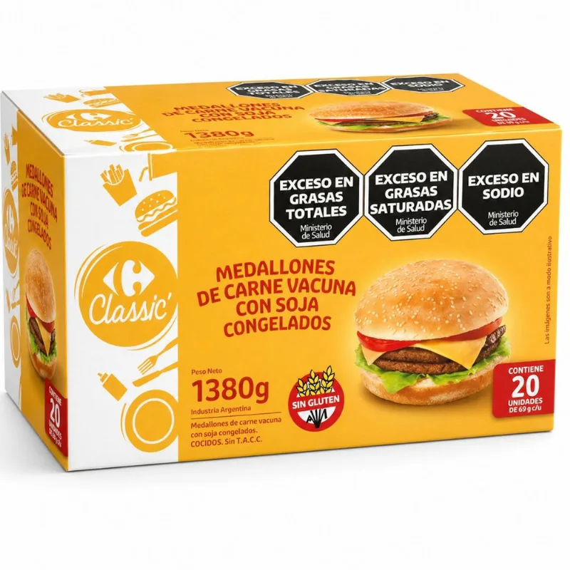 Medallones de carne Carrefour Classic en caja 20 uni