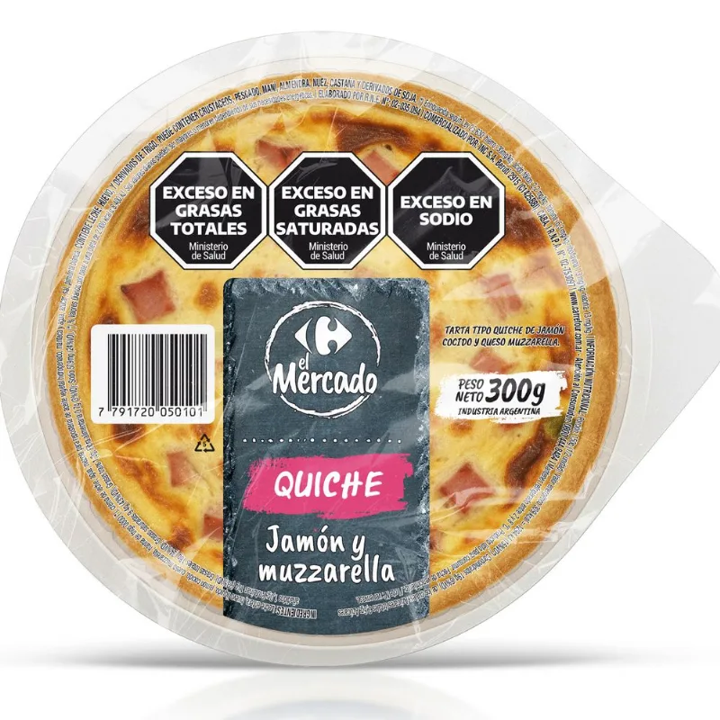 Quiche jamón y mozzarella El Mercado 300 grs