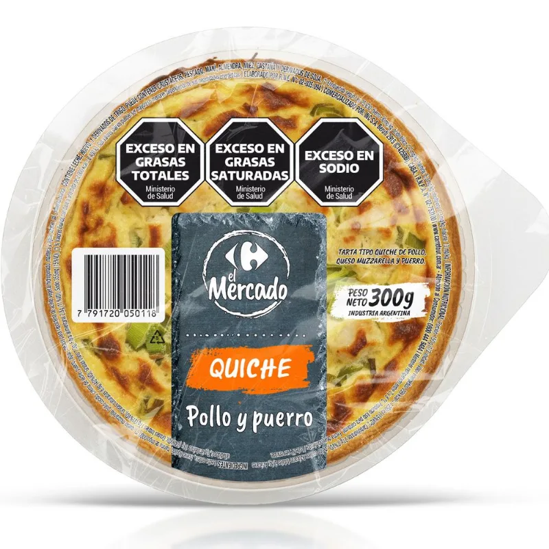 Quiche pollo puerro y mozzarella El Mercado 300 grs