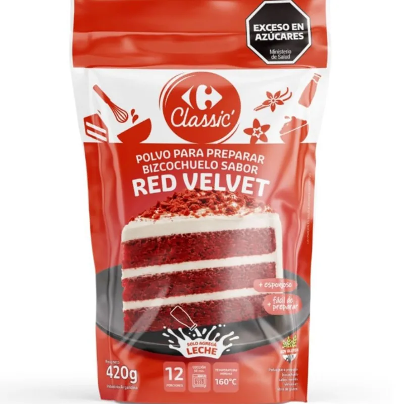 Bizcochuelo Red Velvet Carrefour Classic 420 grs