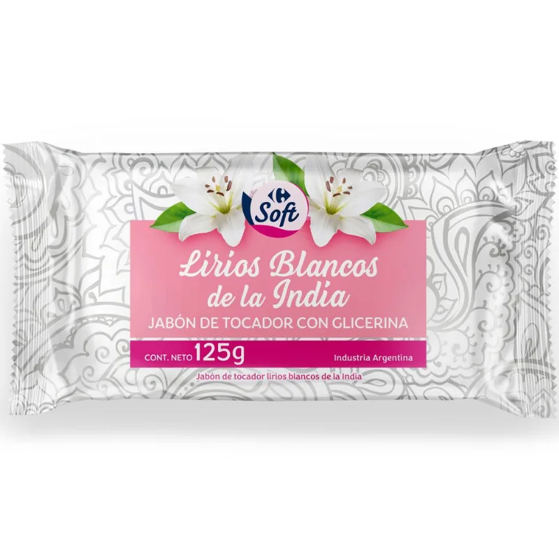 Jabón de tocador Carrefour Soft Lirios Blancos 125 grs