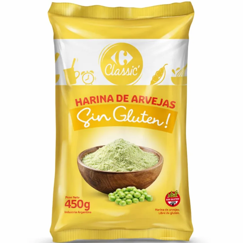 Harina de arvejas Carrefour Classic sin gluten 450 grs