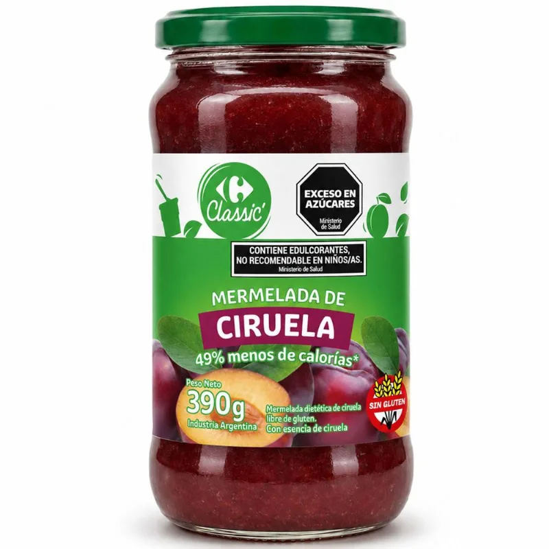 Mermelada light de ciruela Carrefour Classic 390 grs