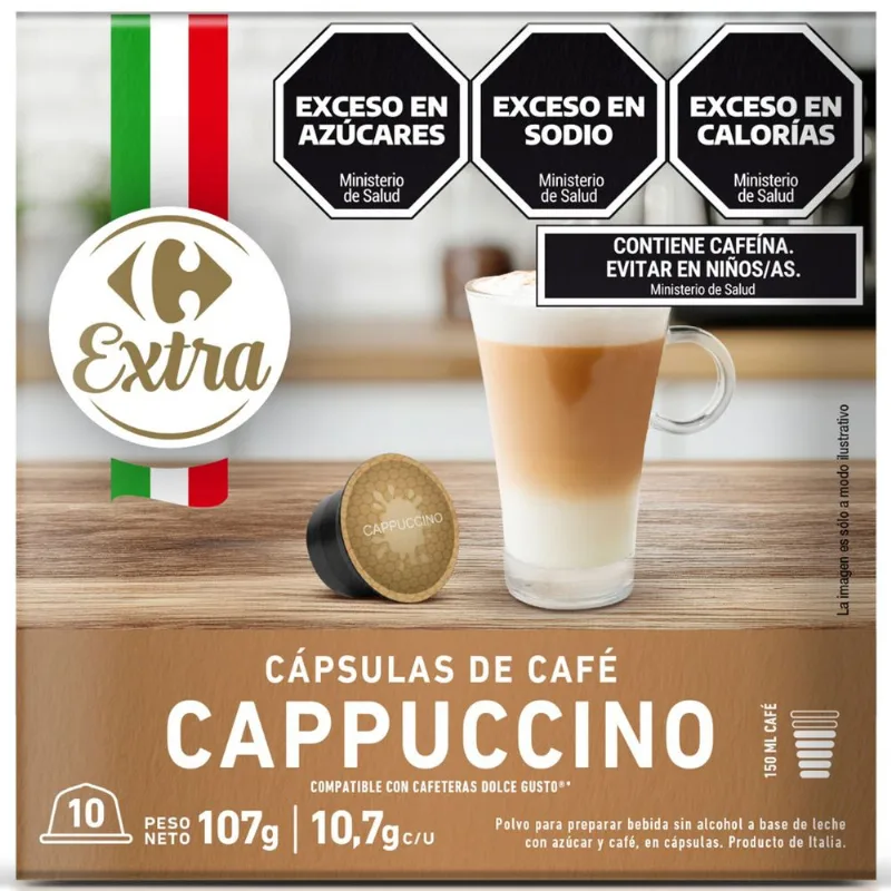 Cápsulas de café cappuccino Carrefour Extra 10 uni