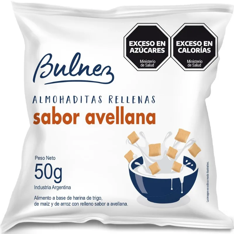 Almohaditas rellenas sabor avellana Bulnez 50 grs