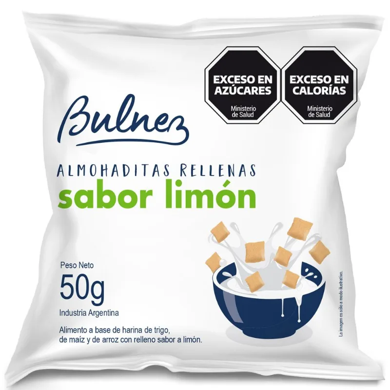 Almohaditas rellenas sabor limón Bulnez 50 grs