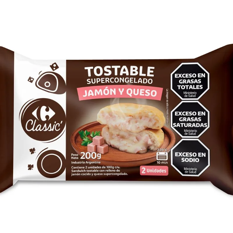 Tostables de jamón y queso Carrefour Classic 200 grs